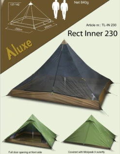 Luxe Outdoor Rect Inner 230 -Magasin De Sports De Plein Air chambre luxe outdoor rect inner 230 mini peak 03 1
